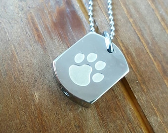 Paw Print Cremation Urn Custom Personalized  Charm Memorial Pet Jewelry Cremation Jewelry In Memory Mommy of an Angel Always by My Side