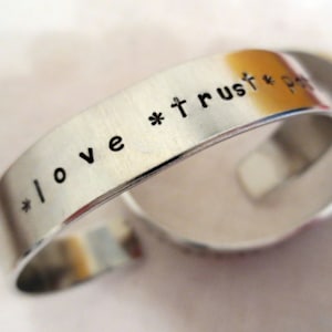 Personalized Cuff Bracelet  - Handstamped Custom Bracelet - Mother&#39;s day gift - affirmation bracelet