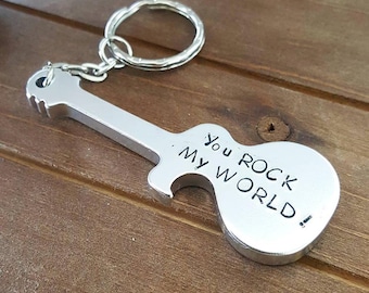 You Rock My World Anniversary Beer Father In Law Personalized Bottle Opener Groomsmen Groom Father of the Bride Groom Gift Wedding Favor