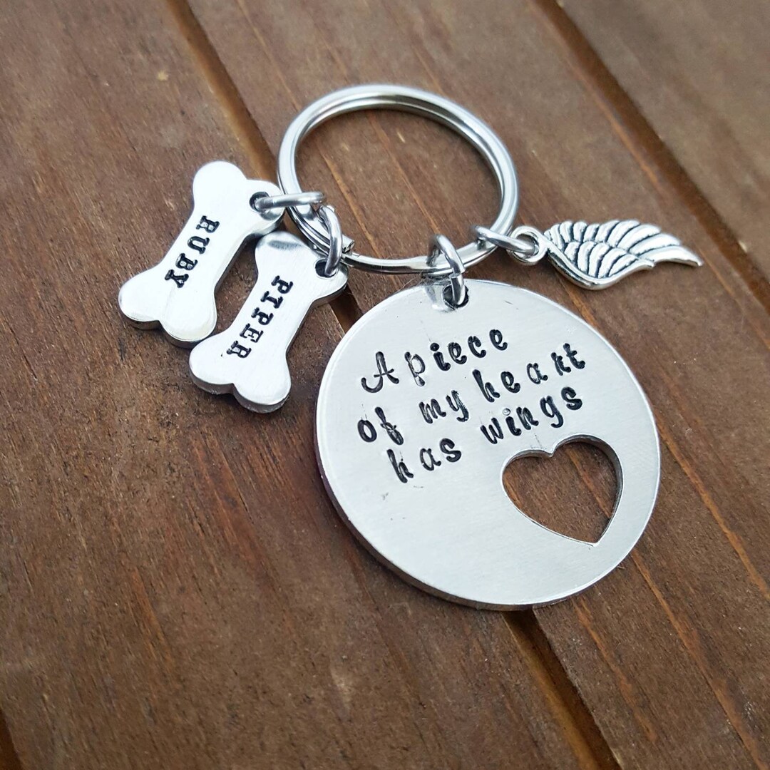 Pet Memorial Keychain Pet Memorial Angel Wing Pet Loss Gifts Dog