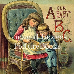 Victoriaans alfabet ABC BOEKEN, honderden vintage afbeeldingen, antieke kunst kinderen illustratie meisjes jongens kinderliedjes, digitale Ephemera DOWNLOAD