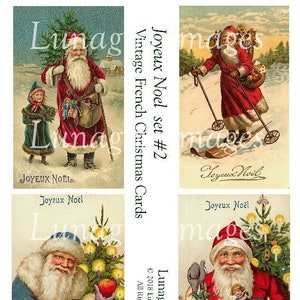 Vintage FRANCUSKI ŚWIĘTY MIKOŁAJ karty cyfrowy kolaż arkusz, kartki świąteczne Noel, Święty Mikołaj w śniegu antyczne pocztówki świąteczne, Art Ephemera POBIERZ