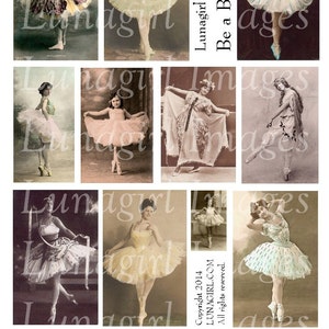 Arkusz kolażu cyfrowego DANCE BALLERINA, zdjęcia tancerzy w stylu vintage, kobiety wiktoriańskie, dziewczęta, sztuka tańca baletowego, eleganckie drukowane efemerydy POBIERZ