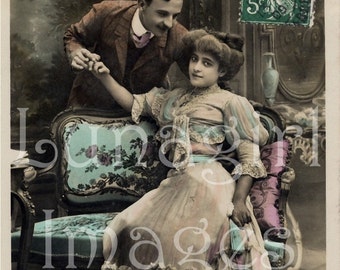 VICTORIAN ROMANCE 550 Vintage Photos, antique French postcards lovers couples Weddings Edwardian women men, digital ephemera images DOWNLOAD