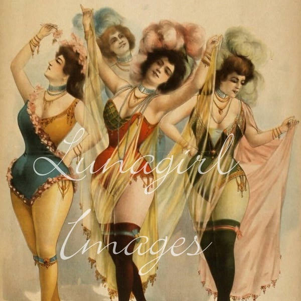 750 Vintage Theater Posters, BURLESQUE VAUDEVILLE art, Vintage Images Victorian theater ephemera posters, showgirls dancers comedy, DOWNLOAD