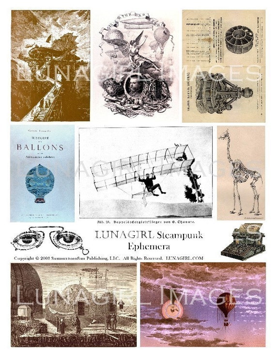 piddix digital collage sheet no 678 Steampunk Gears on Ephemera in 2.5 inch squares