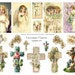 VICTORIAN EASTER digital collage sheet, vintage images religious angels crosses Christian cards lilies roses, altered art ephemera DOWNLOAD