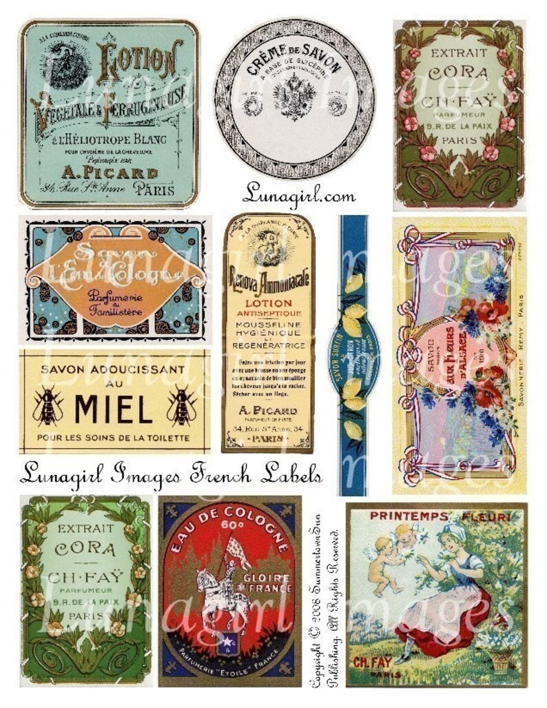 Lilac Lavender French Perfume Label Project Printable Free Vintage 