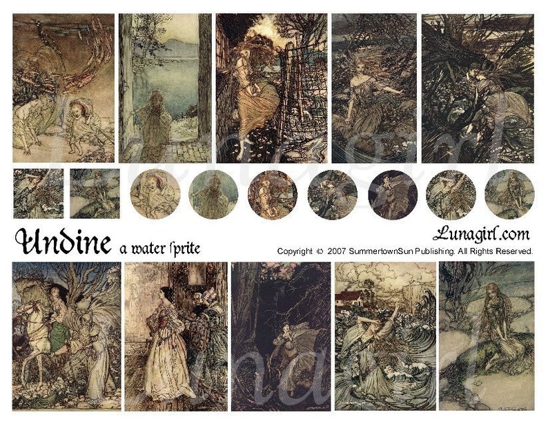 MERMAID Digital Collage Sheet Victorian Fairy Tales Rackham - Etsy