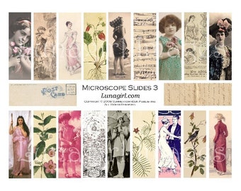 MICROSLIDES digital collage sheet, 1X3 PENDANTS, vintage photos, women girls flowers ladies, altered art jewelry supplies, ephemera DOWNLOAD