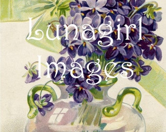 64 FLOWERS vintage images, VIOLETS lilacs pansies, Blue Purple, floral Victorian postcards, printables cards, digital art, ephemera DOWNLOAD