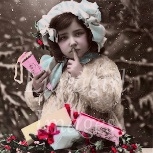 250 FOTOS DE NATAL Vintage Cartões postais de ano novo, crianças vitorianas anjos de neve inverno romântico senhoras, cartões de férias arte efêmera DOWNLOAD