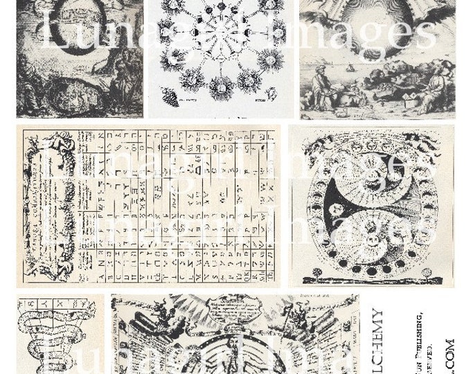 ALCHEMY Digital Collage Sheet Medieval Steampunk Vintage Images Antique ...