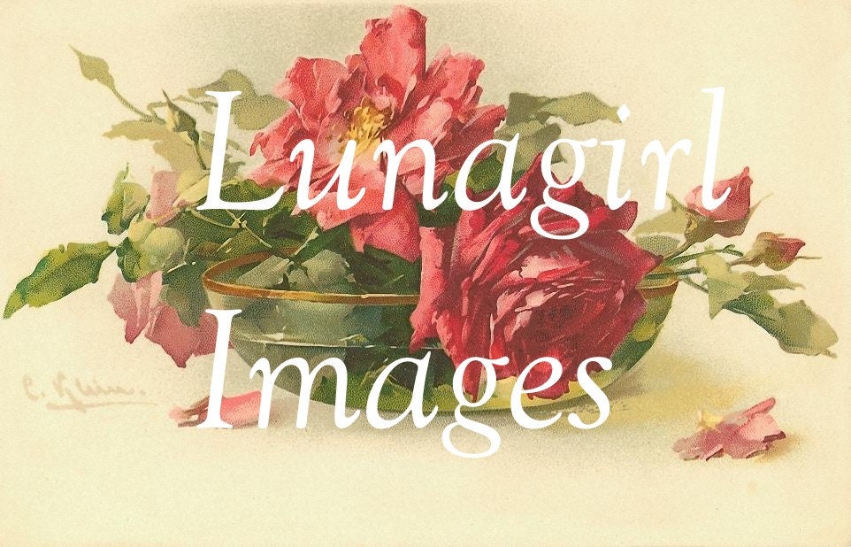 45 RED ROSES Vintage Images DOWNLOAD Flowers Floral Victorian Postcards ...