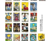 Vintage TAROT CARDS digital collage sheet, 30x40 mm rectangle pendants, magical gothic occult fortune gypsy, Victorian art ephemera DOWNLOAD