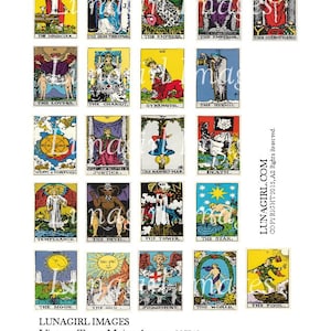 feuille de collage numérique TAROT CARDS vintage, pendentifs rectangle de 30 x 40 mm, gitane magique gothique occulte, art victorien éphémère TÉLÉCHARGEMENT