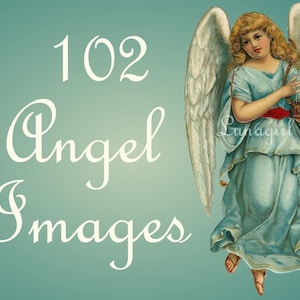 102 ANGELS vintage images DOWNLOAD Victorian postcards scraps printables holidays crafts digital art angelic Christmas snow cherubs