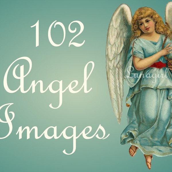 102 ANGELS vintage images DOWNLOAD Victorian postcards scraps printables holidays crafts digital art angelic Christmas snow cherubs