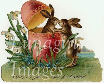 85 Vintage EASTER BUNNIES digital ephemera, Victorian Easter rabbits, antique postcards, Victorian art images, vintage ephemera DOWNLOAD