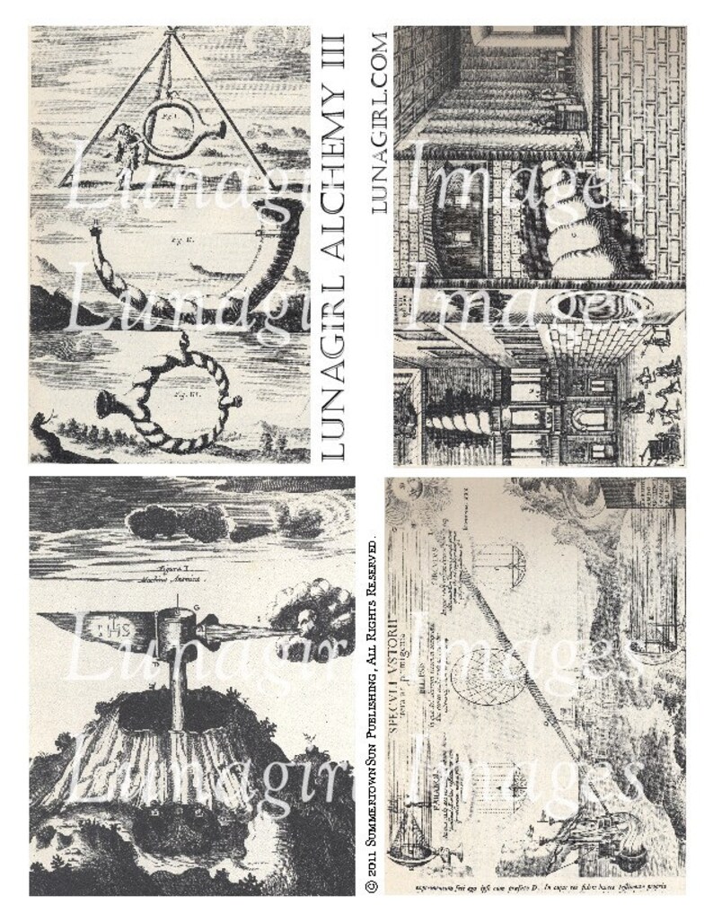 ALCHEMY #3 Digital Collage Sheet, MEDIEVAL Art, Science Drawings ...