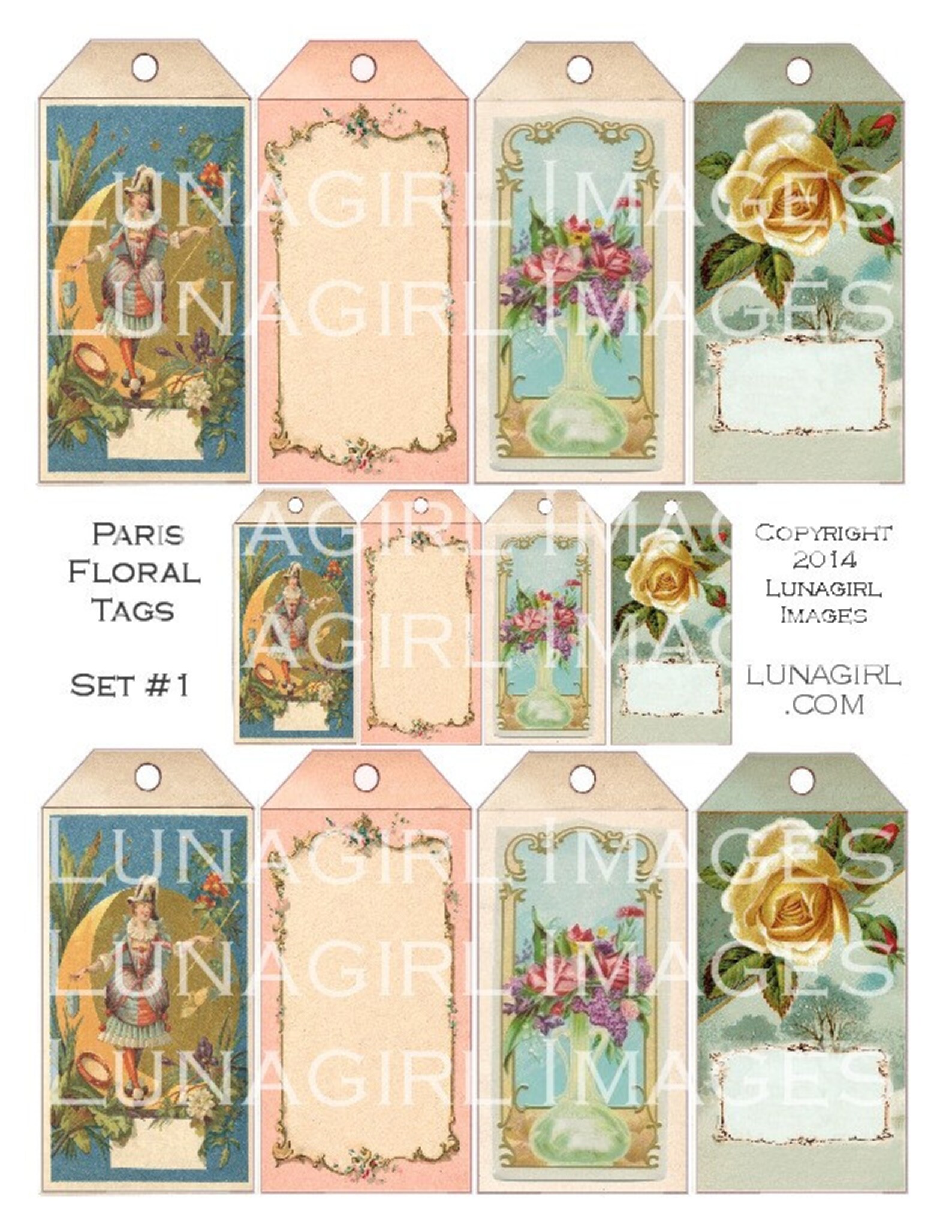Paris VINTAGE TAGS Digital Collage Sheet, Blank French Perfume Labels ...