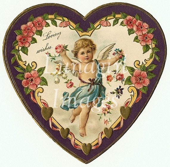 75 Victorian HEARTS, Vintage VALENTINES, Digital Ephemera, Antique
