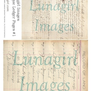 Antique LEDGER PAGES, digital collage sheet, antique book paper, handwriting text, altered art backgrounds, vintage images Ephemera DOWNLOAD