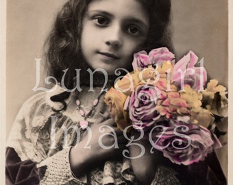 500 Vintage PHOTOS Download, Victorian GIRLS, antique French postcards Vintage Images, Victorian children kids, altered art digital ephemera
