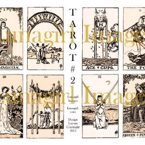 Sepia VINTAGE TAROT hoja de collage digital, imágenes antiguas victorianas arte oculto fortuna mágica gitano tarjetas alquimia brujas efemera DESCARGAR DESCARGAR DESCARGAR