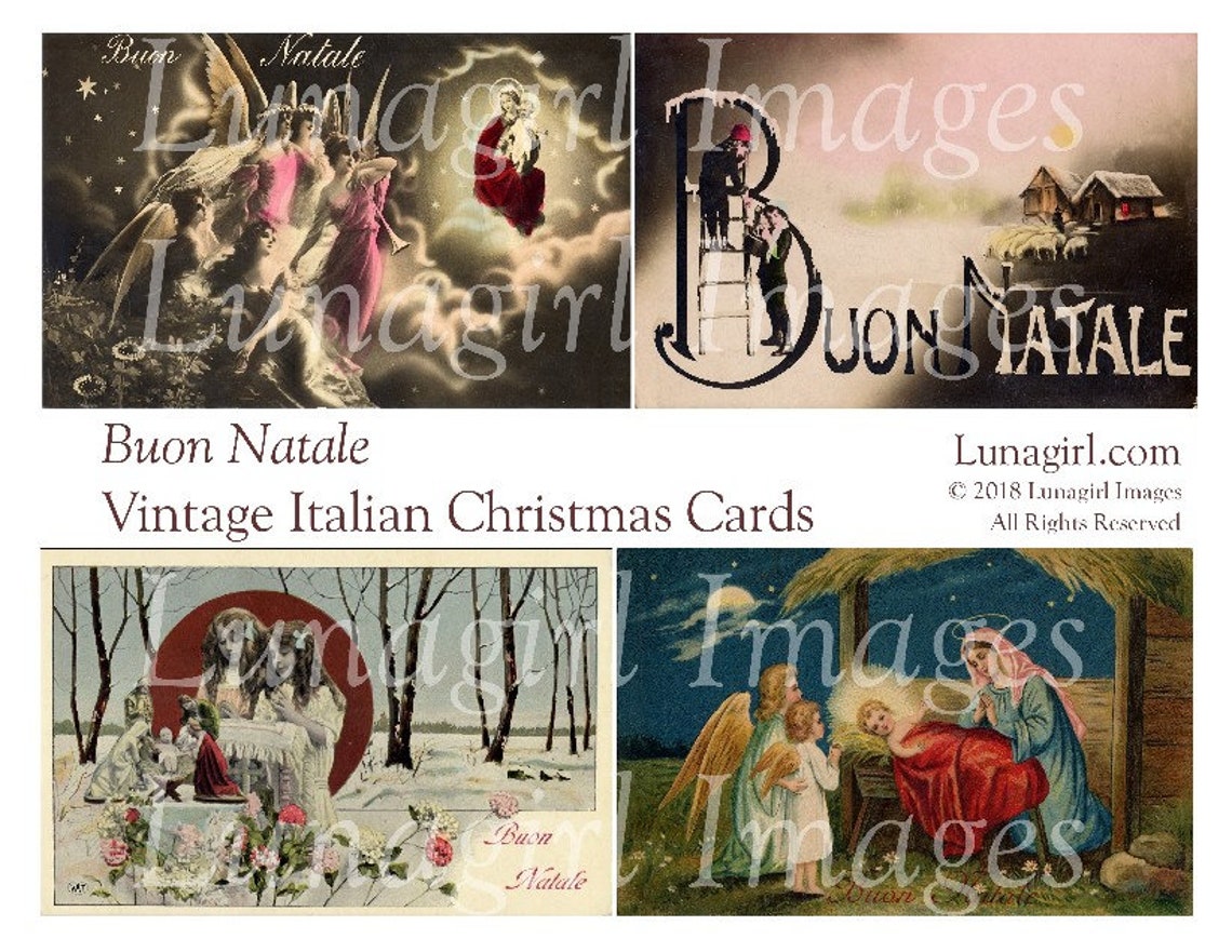 Vintage ITALIAN CHRISTMAS Cards Digital Collage Sheet Etsy
