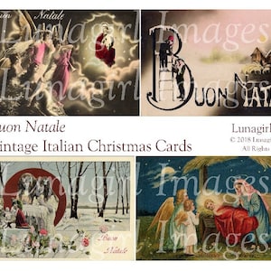 Vintage ITALIAN CHRISTMAS cards, digital collage sheet, religious Christmas nativity cards, antique holiday postcards, Art Ephemera DOWNLOAD