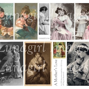 Vintage MÜTTER digitale Collage Blatt, Vintage Bilder Frauen Babys Kinder VICTORIAN Muttertag Karten Foto Ephemera verändert Kunst DOWNLOAD