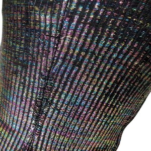 Vintage 1980s Strapless Prom Party Dress Black Colorful Metallic Top MADE USA image 9