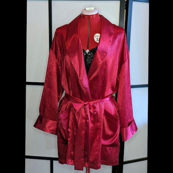 Vintage Gold Label VS Victoria's Secret Red Satin… - image 1