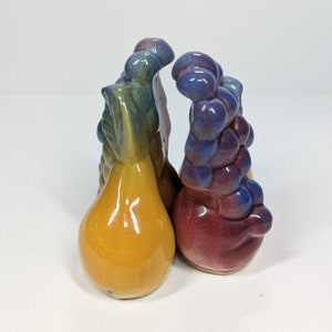 1950's Shawnee Pottery Salt and Pepper Shakers Fruit Pear Peach Grape Ceramic image 3