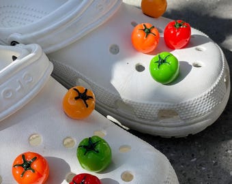 Tomato shoe charms, Spring shoe charms