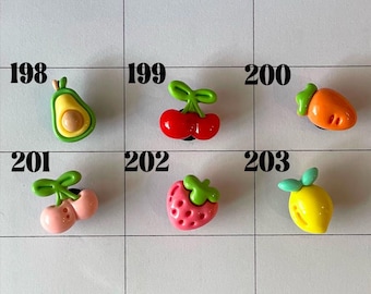 Fruit Shoe Charms, cherry shoe charms, avocado shoe charms