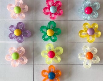 Spring shoe charms,  Transparent Flower shoe charms