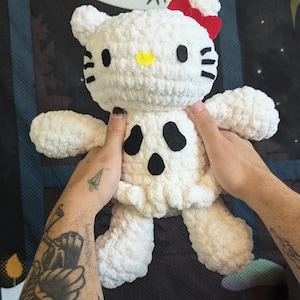 Boo Kitty Crochet Pattern - Halloween Cat Amigurumi - Cute Ghost Kitty Plush - DIY Halloween Crochet Cat - Digital PDF Pattern - Low Sew