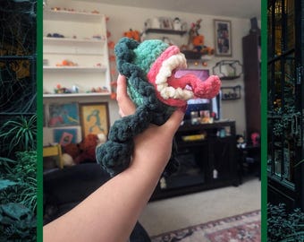 Peluche de planta hecho a mano / Monstruo de peluche kawaii / Criatura de apoyo emocional de hilo grueso