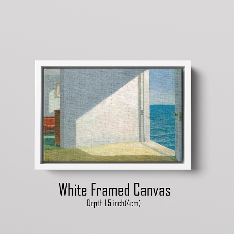 Toile Rooms by the Sea par Edward Hopper, grande impression d'art mural moderne, grande galerie d'art encadrée nature, décoration murale minimaliste pour le salon image 5