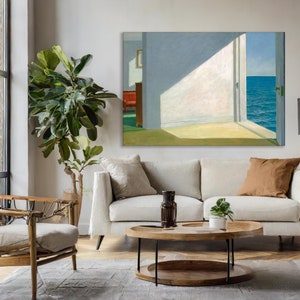 Toile Rooms by the Sea par Edward Hopper, grande impression d'art mural moderne, grande galerie d'art encadrée nature, décoration murale minimaliste pour le salon image 3