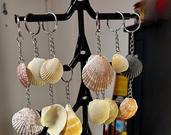 Local and Exotic Seashell Keyring, Sea Lovers Gift, Handmade Seashell Keychain, Ocean Keyring, Seashell Favors, Beach Theme Party
