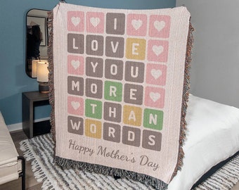 I Love You More Than Words Personalized Woven Blanket