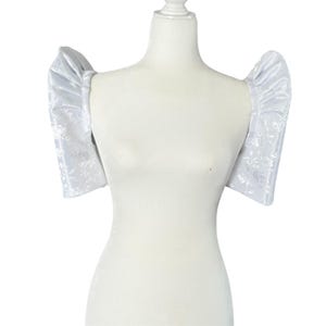 Detachable Filipiniana Butterfly Sleeve: Rose Jacquard Satin