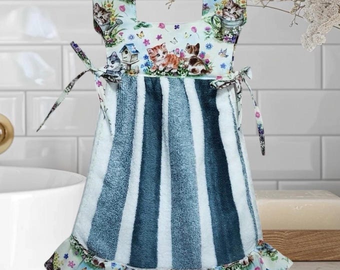 Featured listing image: Dress Style Hanging Towel: Calico Cotton Kitchen Decor