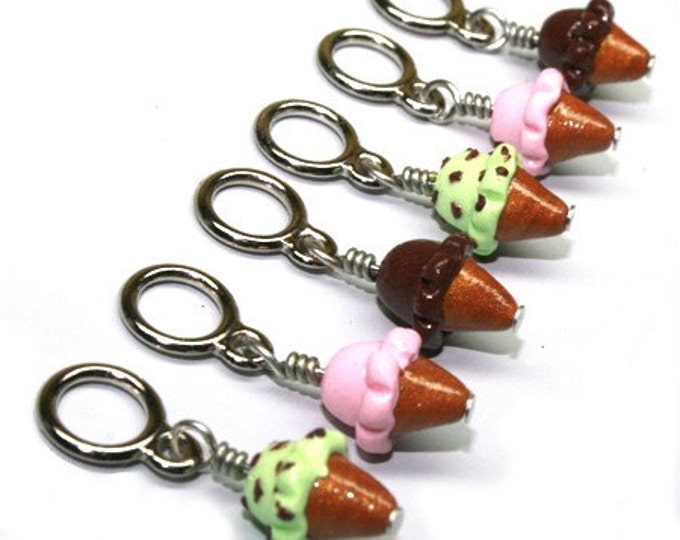 Ice Cream Cone Stitch Markers Set of 6 Etsy