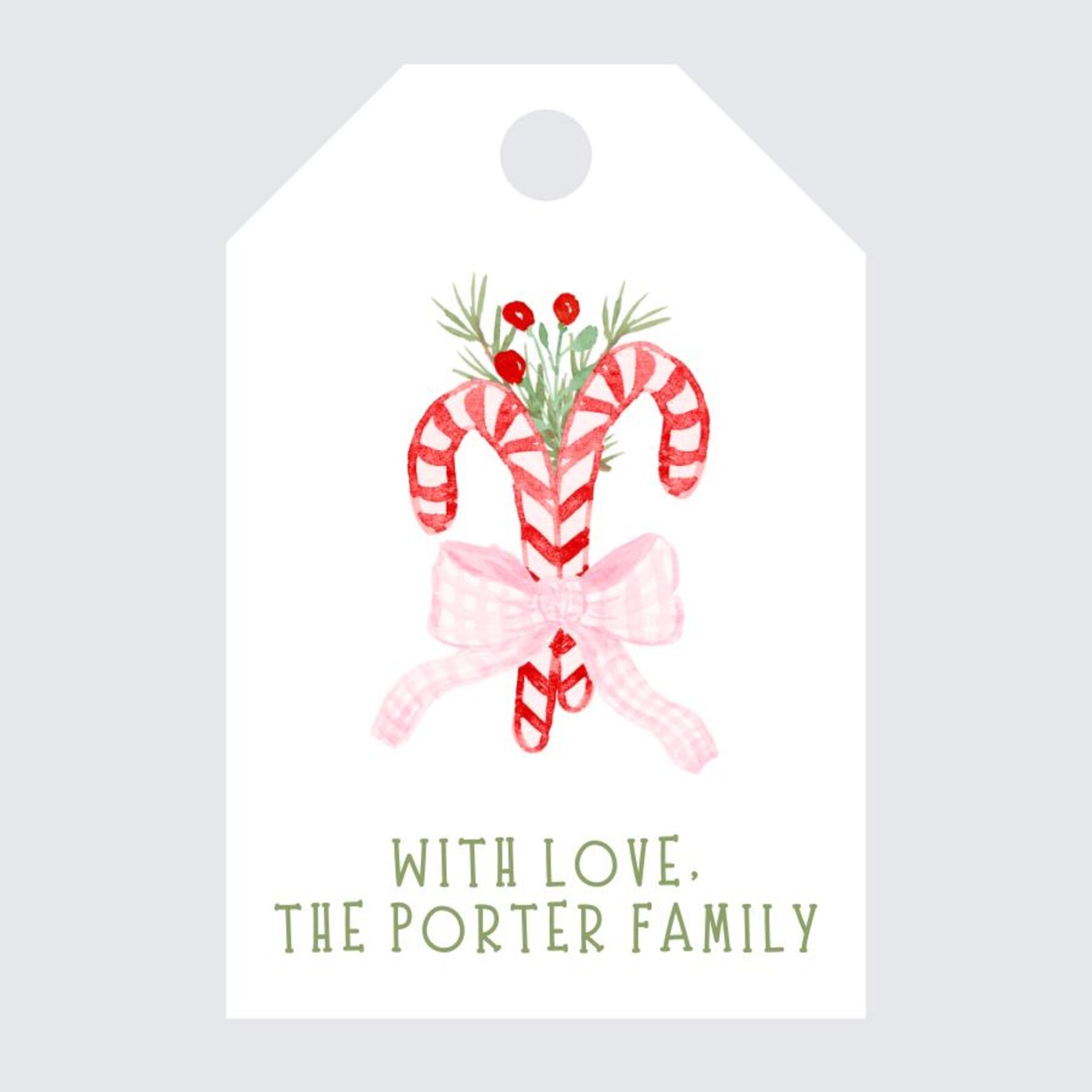 Personalized Gift Tags: Red Candy Canes | Christmas | Holiday | 2"x3 ...