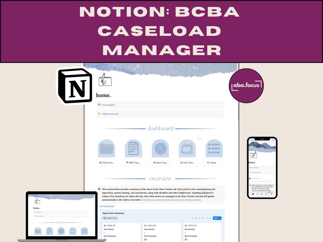 BCBA Caseload Manager (notion Edition) - Etsy