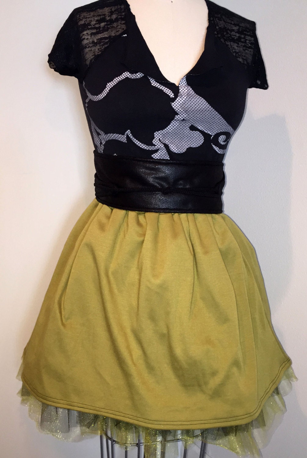 Full Skirt with Contrasting Crinoline Poly knit and tulle | Etsy